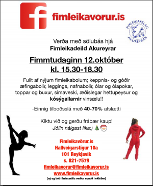 Sala á fimleikavörum á morgun fimmtudag