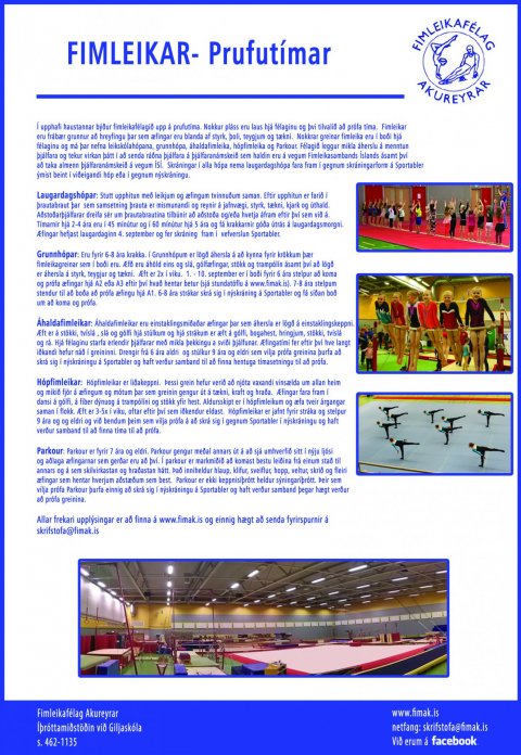 Fimleikar - Prufutímar